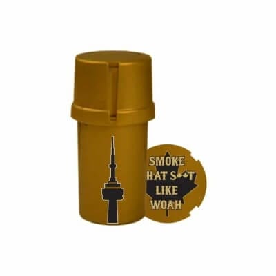Medtainer | Storage w/ Grinder 6ix Side Gold - 20 Dram | The Ultimate Grind and Stash Solution