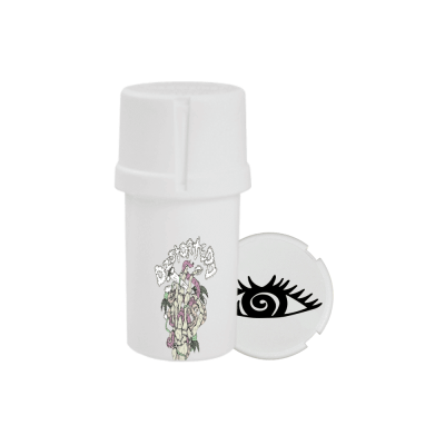 Medtainer | Storage w/ Grinder "Distortedd" White - 20 Dram | Your Ultimate On-the-Go Storage Solution