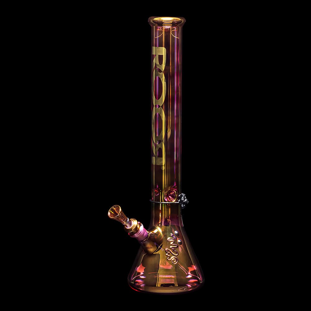 ROOR 18" Beaker Color Changing Water Pipe Gold Fumed - 08