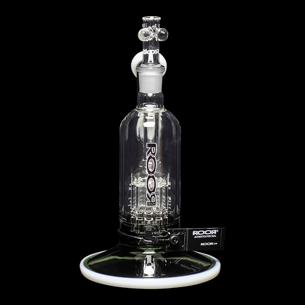 ROOR Tech Fixed 8" 10-Arm Tree Bubbler - Smoking Gray & White - 03