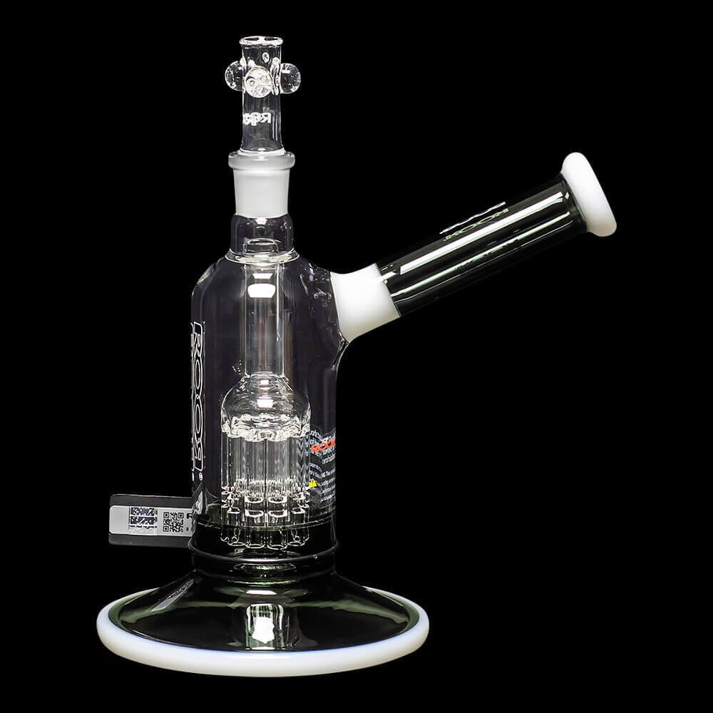 ROOR Tech Fixed 8" 10-Arm Tree Bubbler - Smoking Gray & White - 05