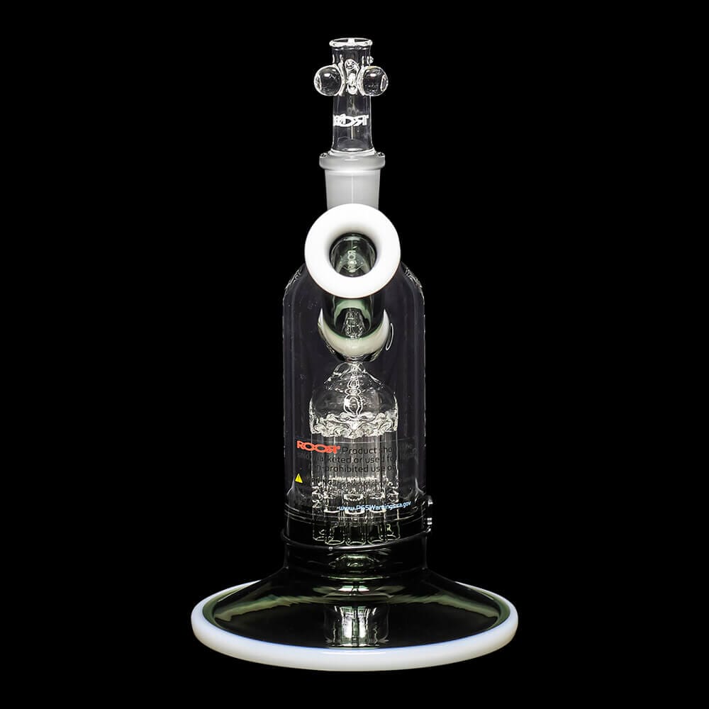 ROOR Tech Fixed 8" 10-Arm Tree Bubbler - Smoking Gray & White - 07