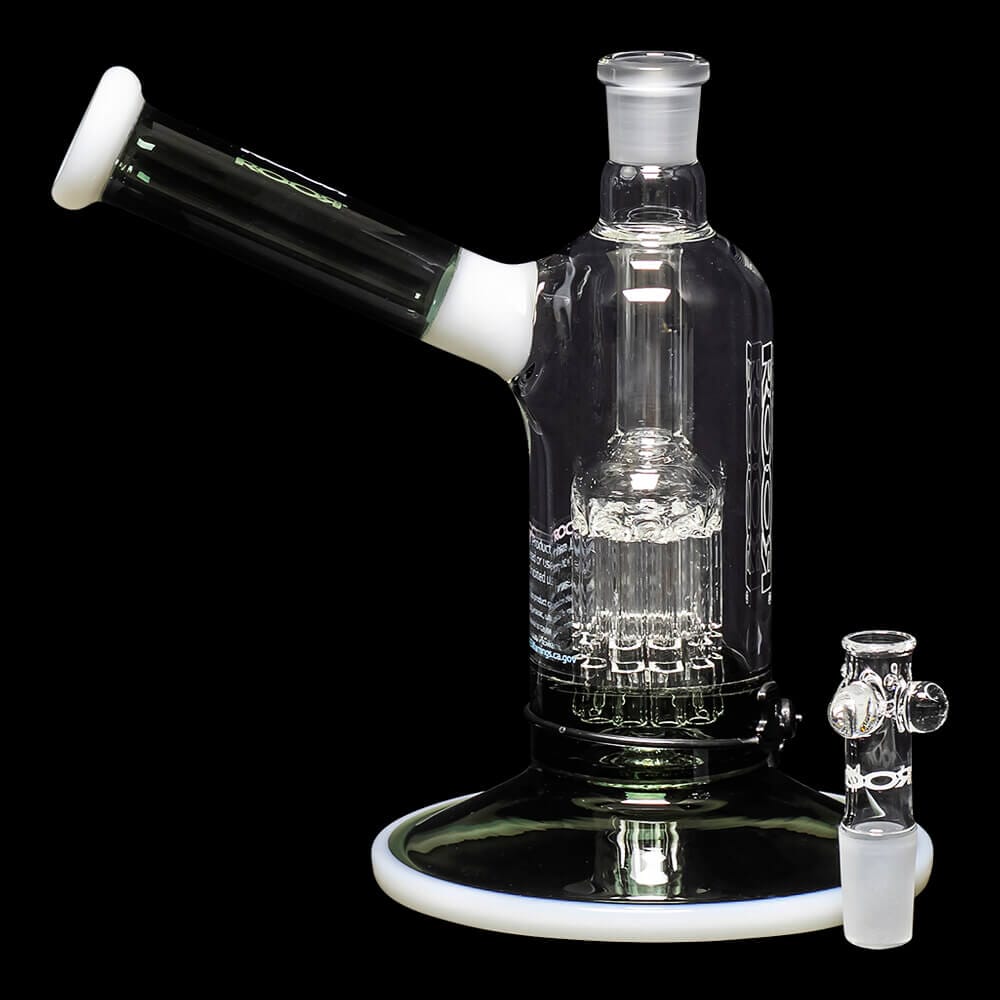 ROOR Tech Fixed 8" 10-Arm Tree Bubbler - Smoking Gray & White - 09