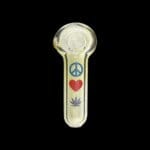Chameleon Glass | Peace, Love & Cannabis Hand Pipe - Color Changing | Reflect Your Activist Spirit with Style