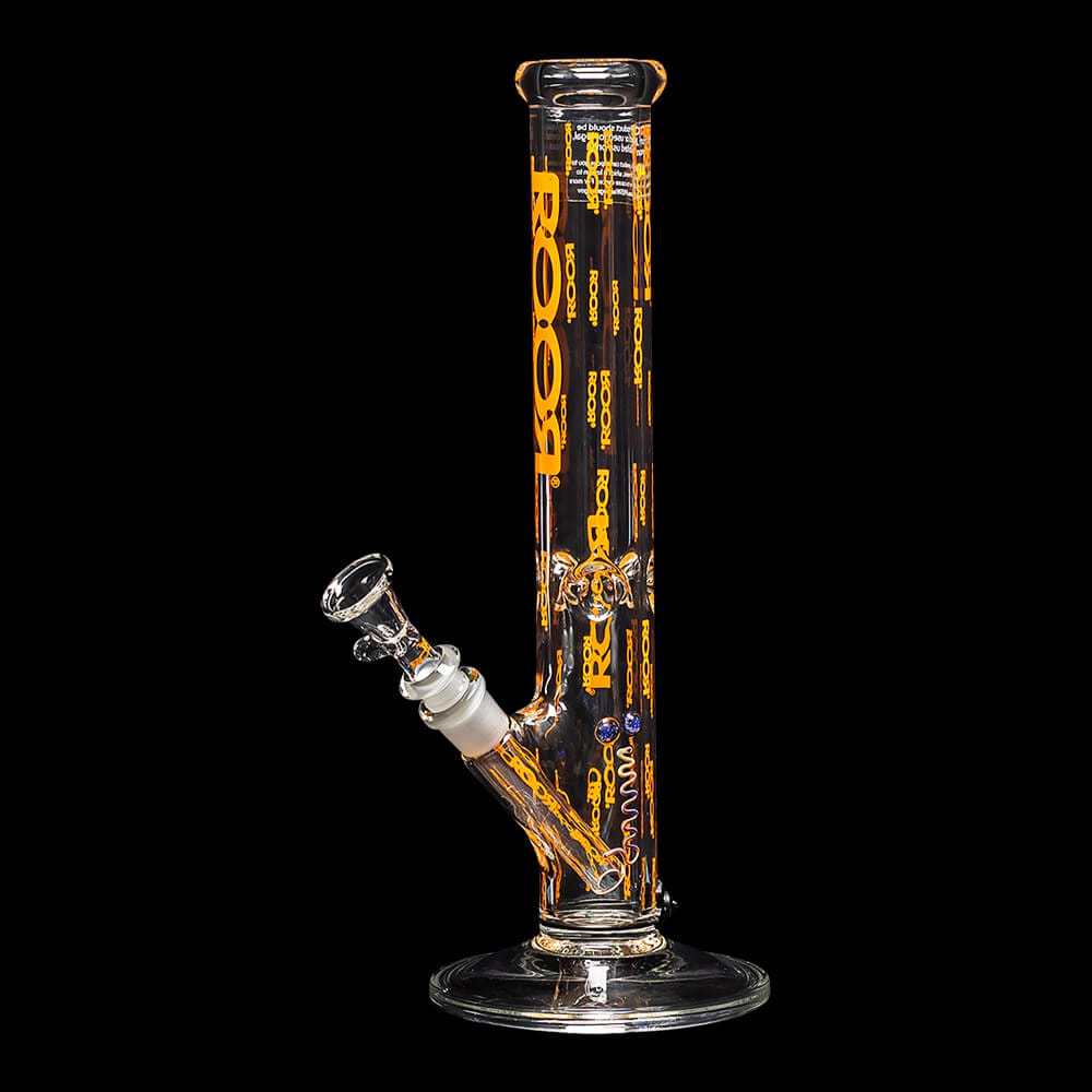 ROOR Custom 14" Straight Tube Water Pipe Logo'd Out "Orange" - 08