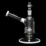 ROOR Tech | 8" Fixed Stem Barrel Bubbler - Grey & White | Compact Engineering, Unmatched Style