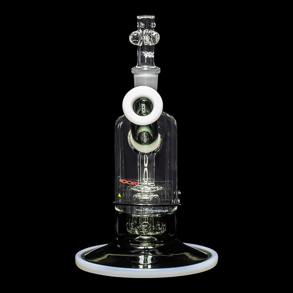 ROOR Tech 8" Fixed Barrel Bubbler - Grey & White - 07