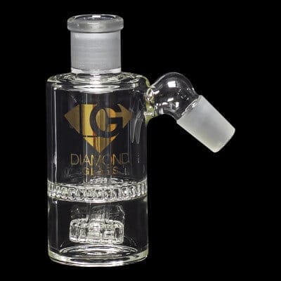 Diamond Glass Ash Catcher 45° 19mm/19mm w/ Showerhead & Honeycomb Percs - 01