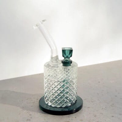 Jane West | Twenties Collection Water Pipe - Teal | Timeless Glass Meets Modern Design, Smoke in Style
