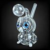 Thick Clear Glass Owl Oil Burner Rig - 06